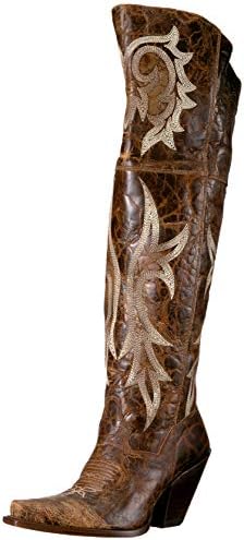 Dan Post Boots Womens Jilted Embroidery Snip Toe Dress Boots Knee High High Heel 3" & Up - Brown - Size 8 M