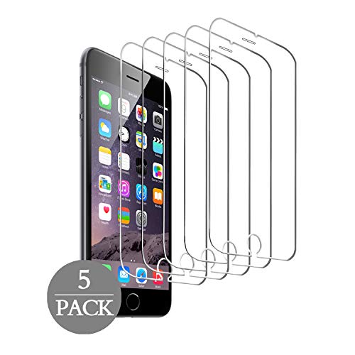 GWL [5 Pack] Screen Protector for iPhone 8 Plus, iPhone 7 Plus, iPhone 6S Plus, iPhone 6 Plus, Tempered Glass Screen Protector, 5.Inch, 3D Touch, Anti-Scratch, Case Friendly