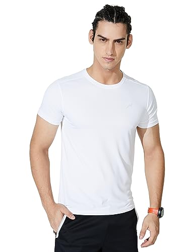 Image of Amazon Brand - Symbol Men's Solid Active Regular Fit Sports T-Shirt | Round Neck | Half Sleeve (Available in Plus Sizes)