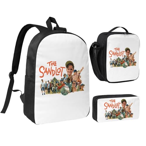 The Sandlot Forever 3 Pcs Backpack Combo - Stylish Rucksack, Thermal Lunch Tote & Zipper Pen Case, Multi-Purpose Carry Set For Work & Outings