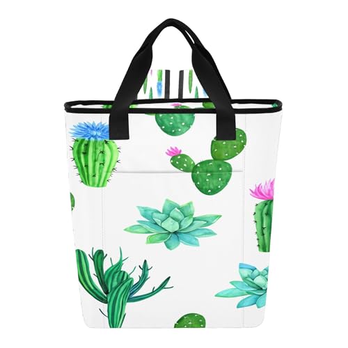 PYBUG Cute Cactuses Reusable Insulated Backpack 36 Cans,Large Leakproof Portable Cooler Tote Organizer for Office Picnic Hiking Beach BBQ