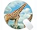 Produktbild Rechteck-runde Mausunterlage, Sonnenuntergang Tiergiraffe Gummi Mousepad Genähte Ränder