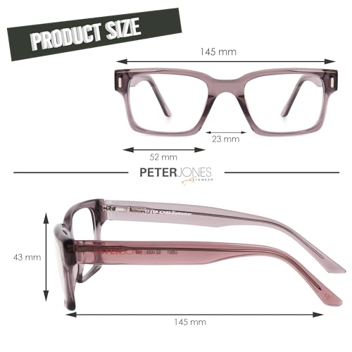 Image of Peter Jones Acetate Unisex Large Broad Style Premium Spectacle Frame with Spring Hinges (U001)