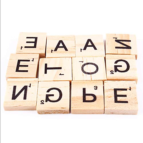 100 piezas fichas de Scrabble letras madera números miniatura 4