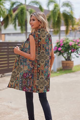 Image of Beyove Womens Long Vests Sleeveless Draped Lightweight Open Front Cardigan Layering Vest with Side Pockets