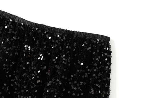 Women’s Sequin Skirt Elastic High Waist Sparkle Long Bodycon Skirts with Slit for Party Evening Cocktail2