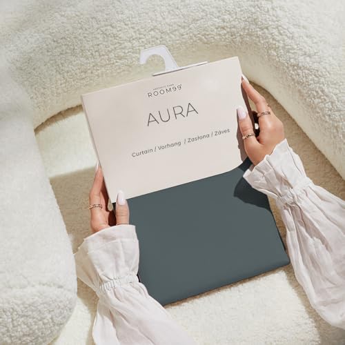 ROOM99 Vorhang mit Ösen Aura 180 x 250 cm Dunkelgrau, 1 Stück – Ansicht 4