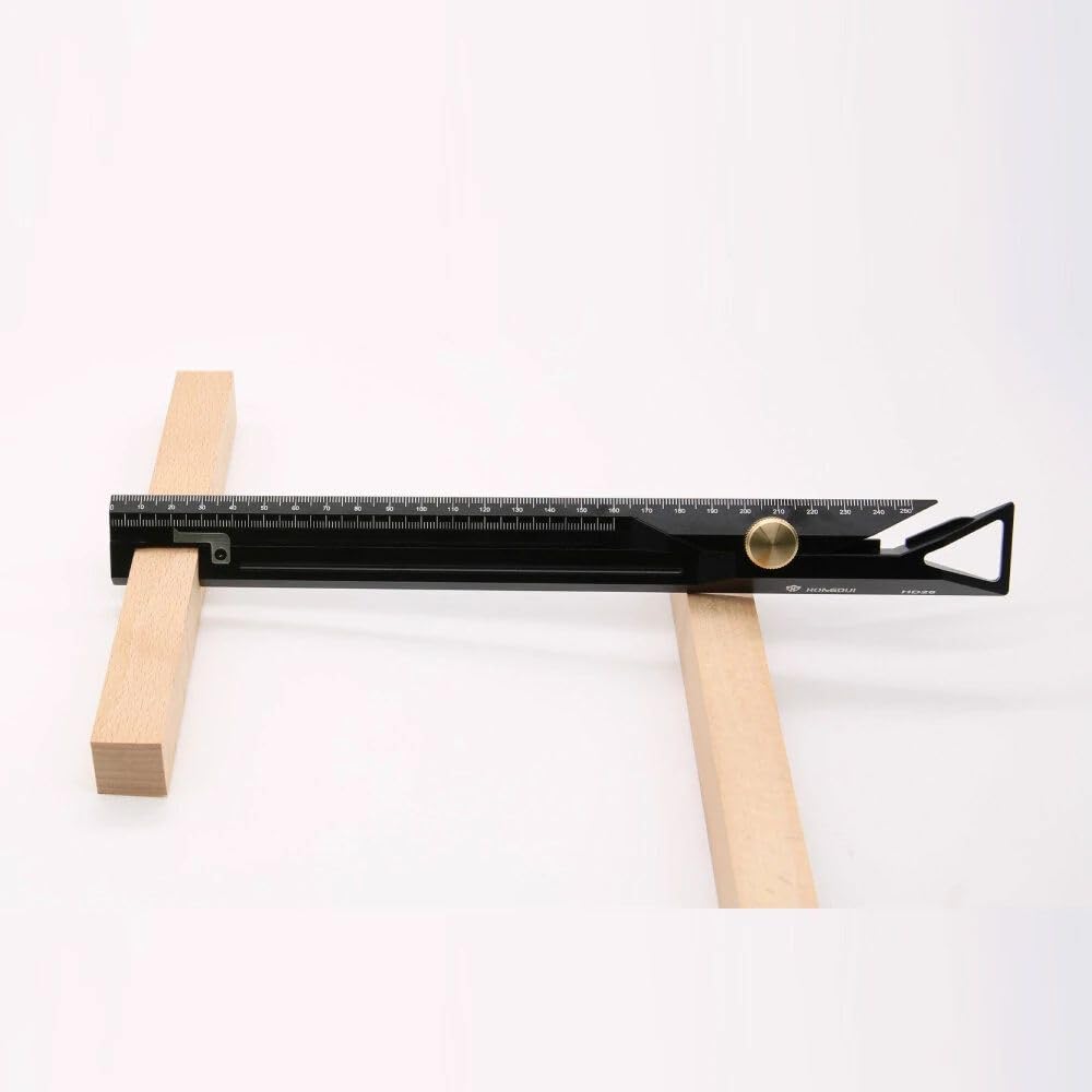 HONGDUI HD26 260mm Taschenlineal, Messschieber aus Aluminiumlegierung, multifunktionales Anreißlineal mit Feststellschrauben