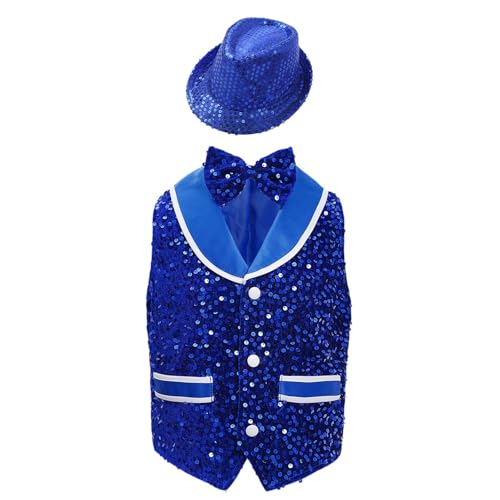 Loyan Unisex Girls Boys Hip Hop Jazz Modern Dance Vest Stage Show Party Waistcoat Shiny Performance Tops2