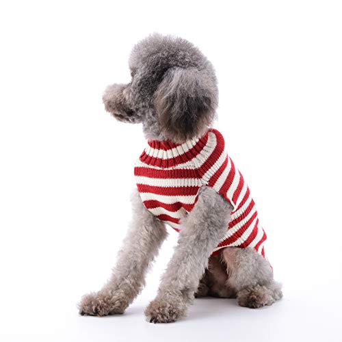 PETCARE Hundepullover Weihnachten Hund Rollkragenpullover Weihnachten Muster Strickwaren warme Haustier Pullover für Hundewelpen Party Puppy Geschenk für Hund