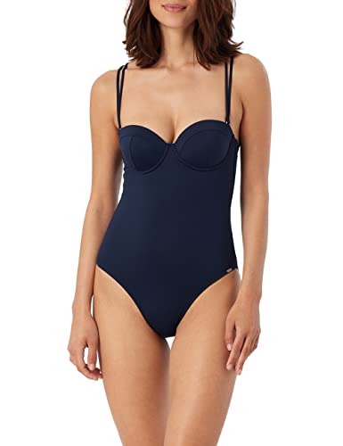 Schiesser Damen Bandeau Bügel Badeanzug, dunkelblau, 42