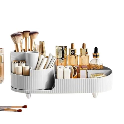 Makeup Organizer Countertop Rotating for Vanity Large Capacity Cosmetic Display Case with Brush Holder Countertop WHITE BIG MAKEUP BOX 17202048-image-23
