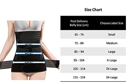 Image of 3 in 1 Maternity Postpartum Belly Support Band /Recovery Belly /Waist /Pelvis Belt, Breathable Post Pregnancy Belly Wrap Belt C-Section Recovery Shapewear (XX-Large Waist (43-48 Inches)) Black