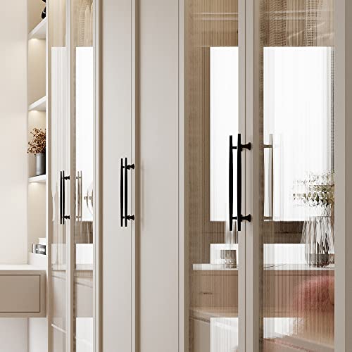 Satanga Kitchen Cabinet Pulls Hole Center 5 Inch Matte Black Bar Modern Cupboard Pack Of 5 Solid Euro Style Dresser Handles Bathroom Bedroom Hardware Door Furniture Wardrobe Pull Overall 7.2“ #TOP3
