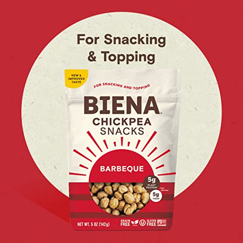 Biena Chickpea Snacks, Barbeque | Gluten Free | Vegan | Dairy Free | Plant-Based Protein 5 Ounce (Pack Of 4) #TOP2
