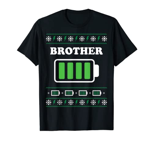 Family Matching Christmas Battery Funny Brother Christmas Camiseta
