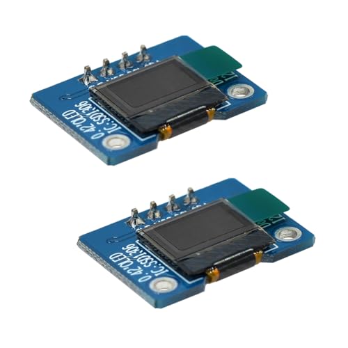 Hailege 2�Z�b�g 0.42�C���` SSD1306 72x40 I2C IIC OLED�f�B�X�v���C���W���[�� 0.42�C���` 72*40 OLED LCD�f�B�X�v���C�X�N���[�����W���[�� �z���C�g 3.3V (IIC)