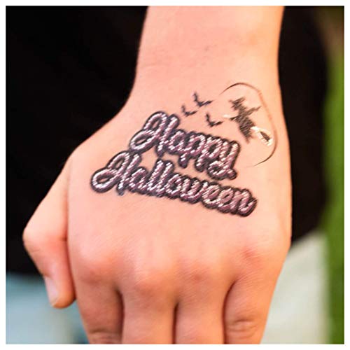 24 Halloween Temporary Tattoos | For Party Favors | Gift Bags | Trick Or Treat Prizes | Individually Wrapped Metallic Tattoos Featuring Jack O Lanterns, Witches, Monsters And More - For Kids Of All Ag #TOP6
