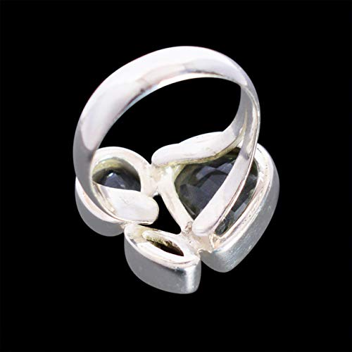 Bague en argent sterling 925 avec améthyste verte et citrine véritable - 2