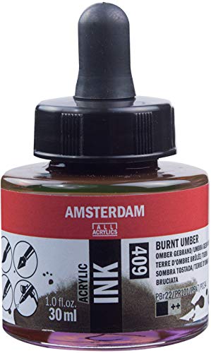 Amsterdam - Bote De Tinta Acrílica De 30 Ml Ámsterdam Tierra Sombra Tostada En Oferta Amsterdam Acrylc Ink Brnt, Umber Quemado, Talla Única