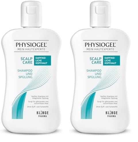 PHYSIOGEL Scalp Care Mildes Shampoo und Spülung 250 ml - sanfte Reinigung und Pflege für empfindliche, trockene Kopfhaut - Feuchtigkeitsshampoo & Conditioner für glänzendes Haar (Packung mit 2)