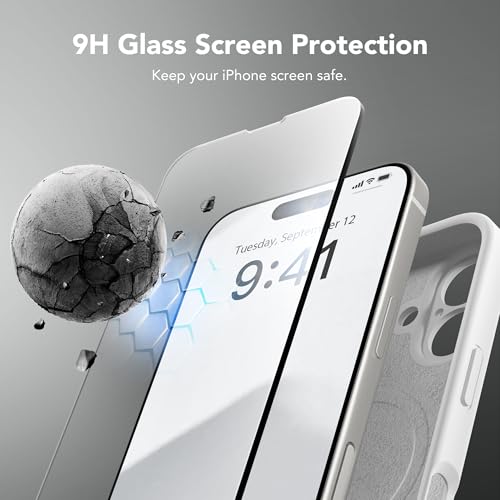 Image of Magnetic for iPhone 16 Plus Case, Compatible with MagSafe, [Full Camera Protection][Screen Protector] Silicone Shockproof Protective Phone Case for iPhone 16 Plus 6.7 inch, White