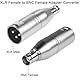 QIANRENON XLR Stecker auf BNC Buchse Audio Adapter Konverter 3 Pin XLR auf BNC Koaxial Analog Video Anschluss, Erweitert Umwandlung XLR/BNC, für Mikrofone Audiokamera RF Mischpulte