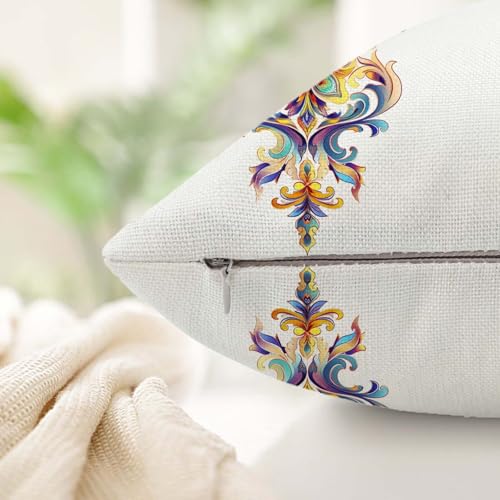 Housse coussin 70x70cm imperméable en lin texturé au design bohème chic - 5