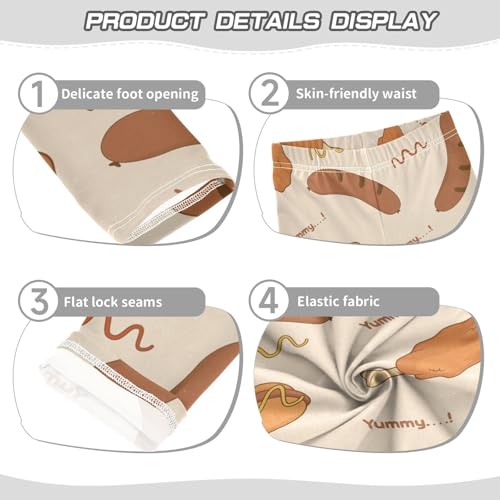 Variety Fast Food Girls Leggings,Workout Leggings for Girls Toddler Athletic Legging Size for 3-10T3