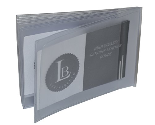 LB LEATHERBOSS SET of 2-6 Page Plastic Wallet Insert for Bifold Billfold SIDE LOAD3