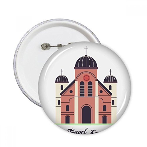 Pins badge église Corée du Sud ronds multicolores XL pour customisation de vêtements lot de 5