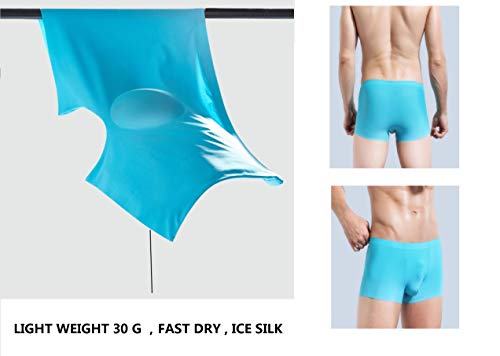 GOLD XIONG Men's Traceless Brief Boxers Ice Silk undewearsexy See-Through Transparent Briefs2
