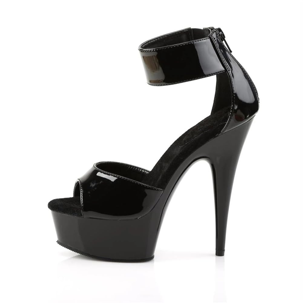 Sandali da donna sexy con cinturino alla caviglia Peep Toe fibbia piattaforma a spillo festa di nozze tacchi alti sandali