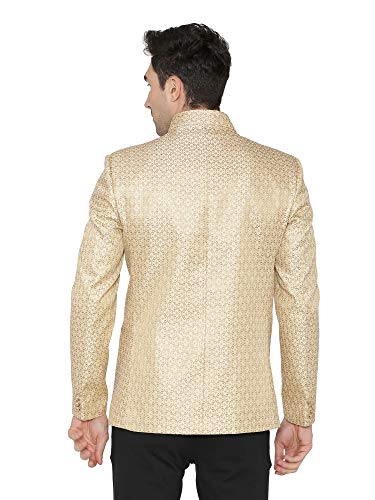WINTAGE Men's Banarsi Rayon Cotton Casual and Festive Indian Jodhpuri Grandad Bandhgala Blazer : 2 Colors