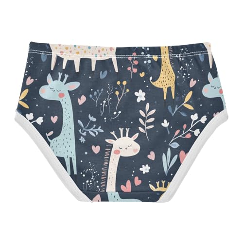 Wusikd Cute Giraffes Girls' Underwear Cotton Girls Briefs Soft Toddler Underwear 2T2