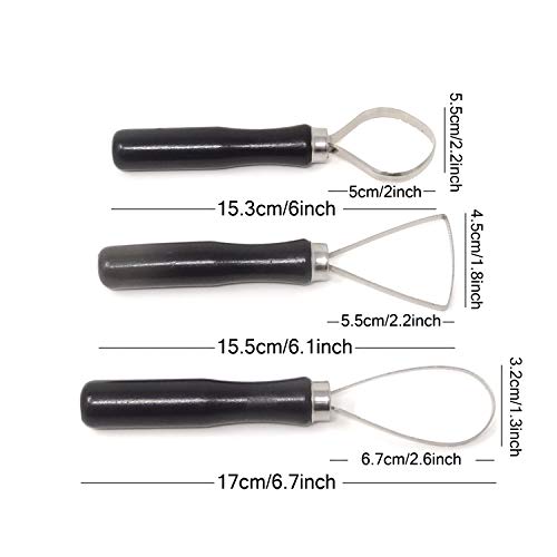 Honbay CLAY-SCULPTING-BIGLOOP3 3-Piece Clay Sculpture Tools Big Loop Scraper Knife thumb #1