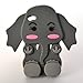 Generic Cute 3D Cartoon Elephant Silicone Case Cover Skin for iPhone 4 4S Gray