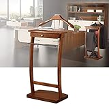 ESTABLE Y RESISTENTE: El soporte para trajes está hecho de madera de alta calidad con vetas de madera delicadas, dureza fuerte, sólida y duradera; con elementos de metal dorado, elegante y con estilo. La estructura es estable y resistente, puede servirle durante mucho tiempo. Es adecuado tanto para hombres como para mujeres.