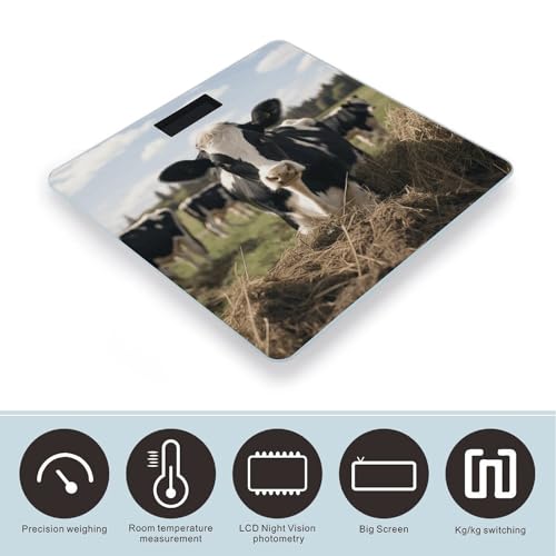 Báscula digital para baño Cute Cows con pantalla LCD miniatura 3