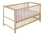 Cuna bebé convertible 140 x 70 color pino natural con lados