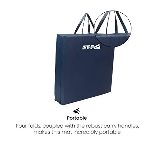 Image of STAG Multi-Purpose Foldable Fitness MAT 180 CM X 60 CM X 40 MM | Use as Tumbling mat, Gymnastics mat, Crash pad | Thick Foam | for Both Men and Women