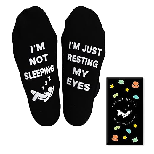 Tittok I'm Not Sleeping I'm Just Resting My Eyes Socks Birthday Gifts for Men Dad Grandpa Son Women Grandma Daughter