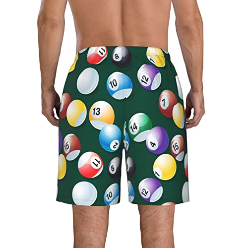Men's Billiard Balls Pattern Shorts Casual Lightweight Summer Beach Shorts2
