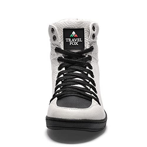 Image of TRAVEL FOX Unisex Classic 900 Nappa Leather Round Toe Lace-Up High-Top Sneakers