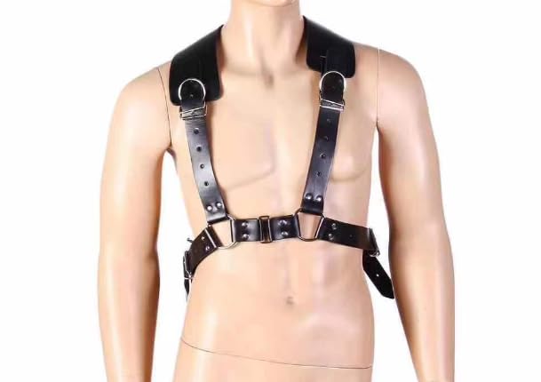 Men's Leather Body Harness with Adjustable Straps - Gothic Style Chest Strap, Versatile Waist Belt for Nightclub & Bar Wear4