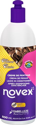 Novex Acondicionador Suave Sin Enjuague My Curls Enriquecido con Aceites de Girasol y Coco para Desenredar e Hidratar el Cabello, Adecuado para Rizos Ondulados o Tipos de Cabello 2A, 2B y 2C 500 ml