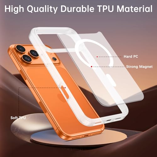 Coque iPhone 17 Pro Max antichoc translucide mate compatible avec MagSafe