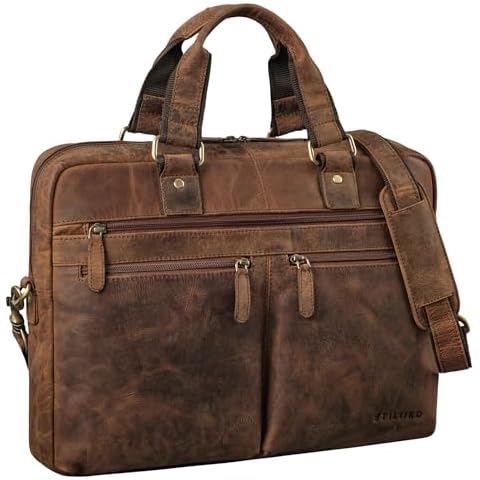STILORD 'Eugen' Vintage Leather Briefcase Cover