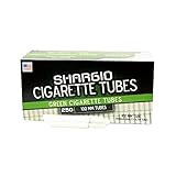 Shargio Green 100's 250ct Menthol Flavor High Quality More Rigid Filter Tubes Comes with a case - Pack of 4
