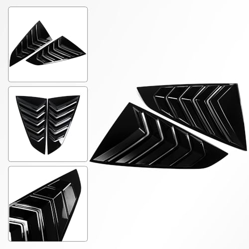 Image of Jogon Rear Window Louvers Trim for Ford Mustang S650 GT Coupe Dark Horse Ecoboost 2024-Present, C Pillar Window Blinds (Style A)